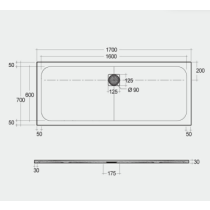 FEELING 70x170x3 cm Sprchová vanička Cappuccino, RFBR070170.514