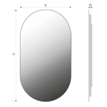 ZRKADLO Oválne 60x130 cm, s osvetlením  a  s ambientným podsvietením, W60130