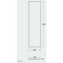 RAK PLANO Horná doska 180,5x46 cm, PLASL18146500