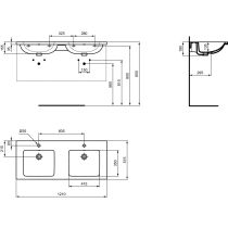 I.LIFE B Dvojumývadlo nábytkové 121x51 cm, T460201