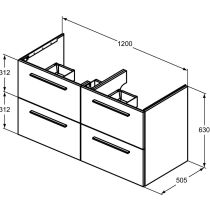 I.LIFE B Skrinka pod dvojumývadlo 120 cm, farba matná biela, T5277DU
