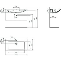 I.LIFE B Umývadlo nábytkové 101x51 cm, T460358