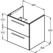I.LIFE B Skrinka pod umývadlo 60 cm, farba matná béžová, T5270NH