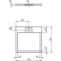 I.LIFE ULTRA FLAT S 70x70 cm Sprchová vanička Čierna, T5246FV