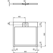 I.LIFE ULTRA FLAT S 80x80 cm Sprchová vanička Čierna, T5229FV