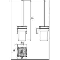 CUE Toaletná kefa s pevným držiakom, CUE08