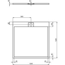 I.LIFE ULTRA FLAT S 120x120 cm Sprchová vanička Čierna, T5242FV