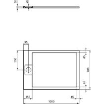 I.LIFE ULTRA FLAT S 100x70 cm Sprchová vanička Biela, T5240FR
