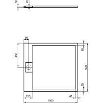 I.LIFE ULTRA FLAT S 100x90 cm Sprchová vanička Piesková, T5231FT