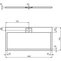 I.LIFE ULTRA FLAT S 140x70 cm Sprchová vanička Betónovo sivá, T5241FS