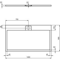 I.LIFE ULTRA FLAT S 140x80 cm Sprchová vanička Betónovo sivá, T5224FS