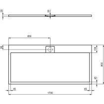 I.LIFE ULTRA FLAT S 170x80 cm Sprchová vanička Biela, T5238FR