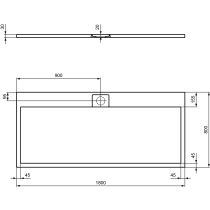I.LIFE ULTRA FLAT S 180x80 cm Sprchová vanička Piesková, T5236FT