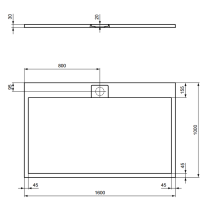 I.LIFE ULTRA FLAT S 160x100 cm Sprchová vanička Betónovo sivá, T5232FS
