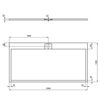 I.LIFE ULTRA FLAT S 200x100 cm Sprchová vanička Biela, T5235FR