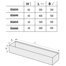Závesná polička, 30x80x100 mm, farba čierná matná, BS8030/LBL
