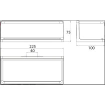 CUE Závesná polička so skrytým upevnením, 225x75x100 mm, farba čierna, 434513300