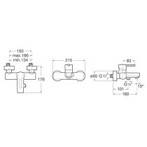 ROCA NAIA Vaňová batéria 150 mm, A5A0296C00