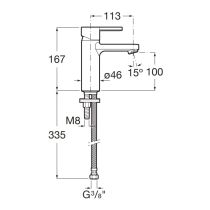 ROCA NAIA Umývadlová batéria s odpadovou garnitúrou KLIK-KLAK a flex. hadicami, A5A3296C00
