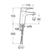 ROCA ATLAS Umývadlová batéria bez odpadovej garnitúry a flex. hadicami, A5A3290C00