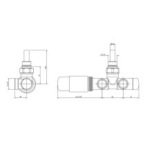 TERMA Termostatická sada ventilov S2u v čiernom prevedení, rozteč 50 mm, S2u.Č