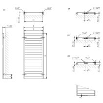 TERMA VIVO radiátor 30x163 cm, vonkajšie pripojenie 270 mm, chróm, VIV30163.CR