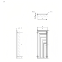 TERMA ANGUS radiátor 60x162 cm, vonkajšie pripojenie 560 mm, ANG60162