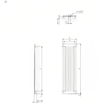 TERMA AERO V radiátor 32,5x150 cm, vonkajšie pripojenie 255 mm, AER32150