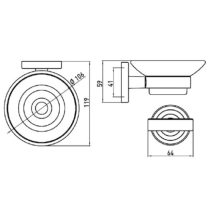 EMCO POLO miska na tuhé mydlo so závesným držiakom, 073000100