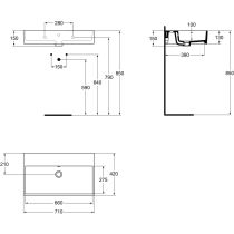 STRADA Umývadlo 71x42 cm, K081301