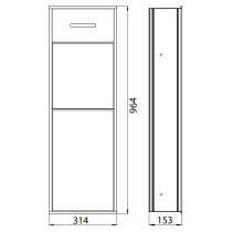 EMCO Kozmetická skrinka 3-dvierková k zabudovanie, konštrukcia, 977027862, 977000061