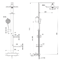 ALU+ Sprchový systém s termostatickou batériou, hodvábna čierna, BD583XG