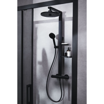 ALU+ Sprchový systém s termostatickou batériou, hodvábna čierna, BD583XG