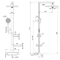 ALU+ Sprchový systém s pákovou batériou, hodvábna čierna, BD584XG