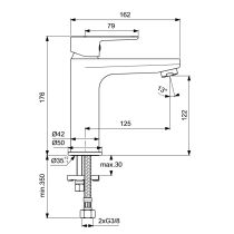 CERAFINE O umývadlová batéria s click-clack odtokovou garnitúrou, Rosé - Ružová, BD131RO