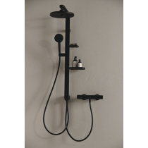 ALU+ Sprchový systém pre kombináciu s nástennou alebo podomietkovou batériou, hodvábna čierna, BD585XG