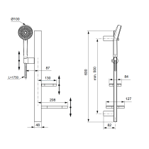 ALU+ Sprchová kombinácia, rosé, BD586RO