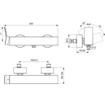 CONCA Sprchová batéria nástenná, ušľachtilá oceľ, BC761GN