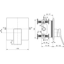 CONCA Sprchová batéria, podomietková, diel 2, Magnotovo sivá, A7373A5