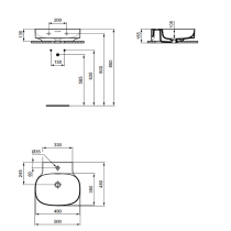 LINDA-X Umývadlo nástenné 50x48 cm, farba biela matná,T4753V1