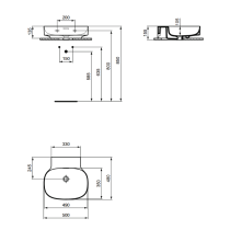 LINDA-X Umývadlo nástenné 50x48 cm, T498201