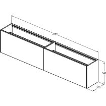 CONCA Umývadlová skrinka 240 cm bez hornej dosky, šírka 37 cm,  T4339Y1