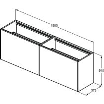 CONCA Umývadlová skrinka 160 cm bez hornej dosky, šírka 37 cm,  T3996Y1