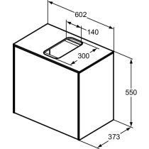 CONCA Umývadlová skrinka 60 cm s hornou doskou, šírka 37 cm,  T3934Y4