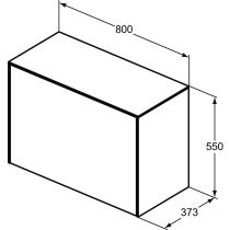CONCA Umývadlová skrinka 80 cm s hornou doskou, šírka 37 cm,  T4318Y2