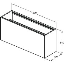 CONCA Umývadlová skrinka 120 cm bez hornej dosky, šírka 37 cm,  T3939Y2