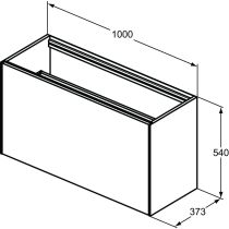 CONCA Umývadlová skrinka 100 cm bez hornej dosky, šírka 37 cm,  T3997Y2