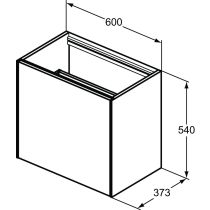 CONCA Umývadlová skrinka 60 cm bez hornej dosky, šírka 37 cm,  T3991Y5
