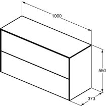 CONCA Umývadlová skrinka 100 cm s hornou doskou, šírka 37 cm,  T4329Y2