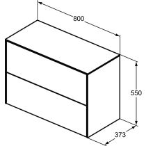 CONCA Umývadlová skrinka 80 cm s hornou doskou, šírka 37 cm,  T4328Y1